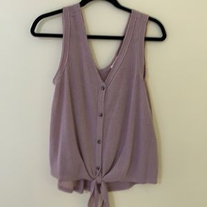 Dusty rose button down tank top
